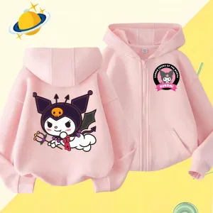 2024 New Baby Boys Girls Sanrio Kurom  Jacket zipper coat Spring Autumn Children Outerwear Kids Cotton Clothes for 1-14 Year