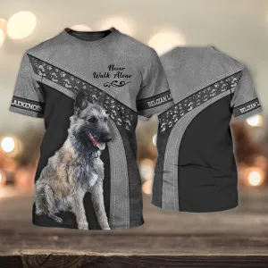 3D Dog T Shirts, Belgian Laekenois Never Walk Alone All Over Print T-Shirt, Gift For Pet Loves