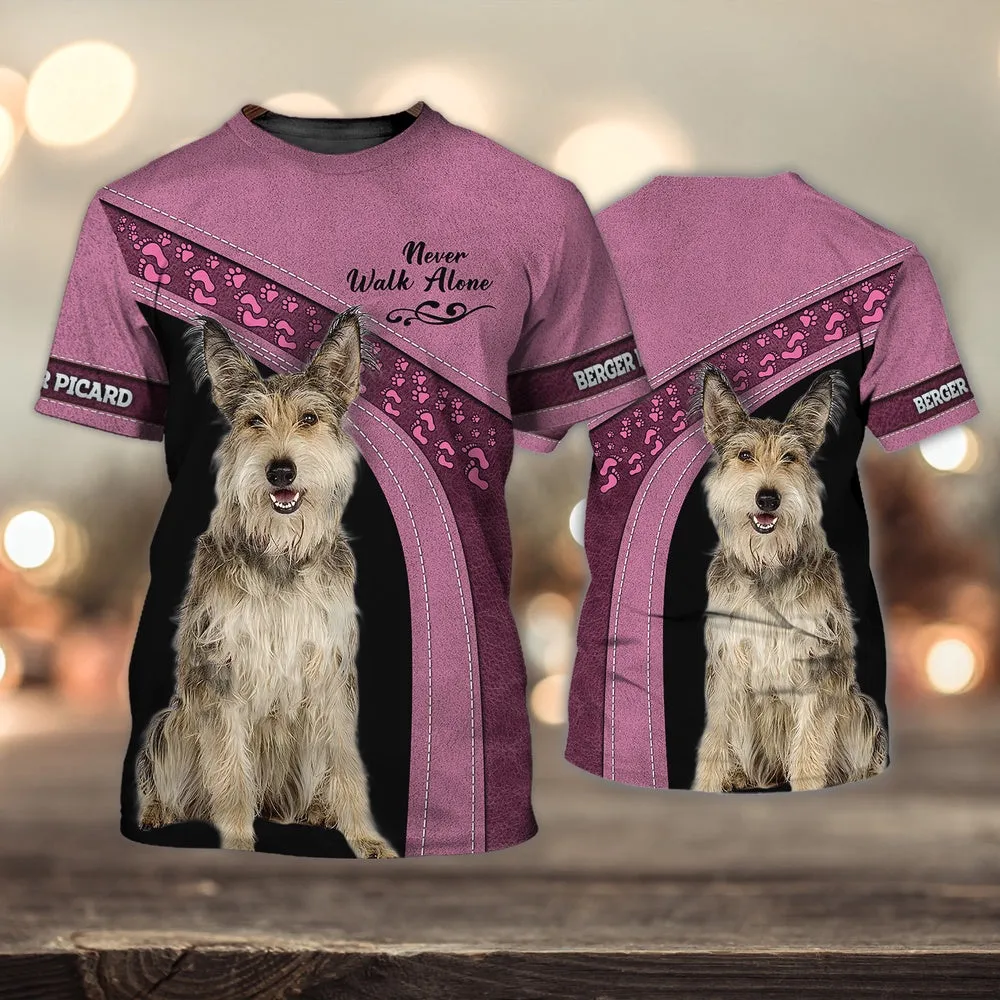 3D Dog T Shirts, Berger Picard Love All Over Print T-Shirt, Gift For Pet Loves