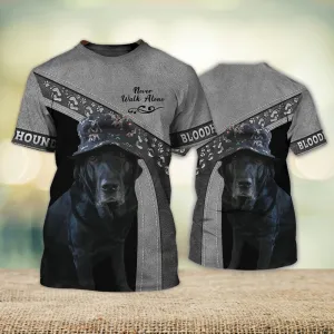 3D Dog T Shirts, Bloodhounds Love Never Walk Alone All Over Print T-Shirt, Gift For Pet Loves
