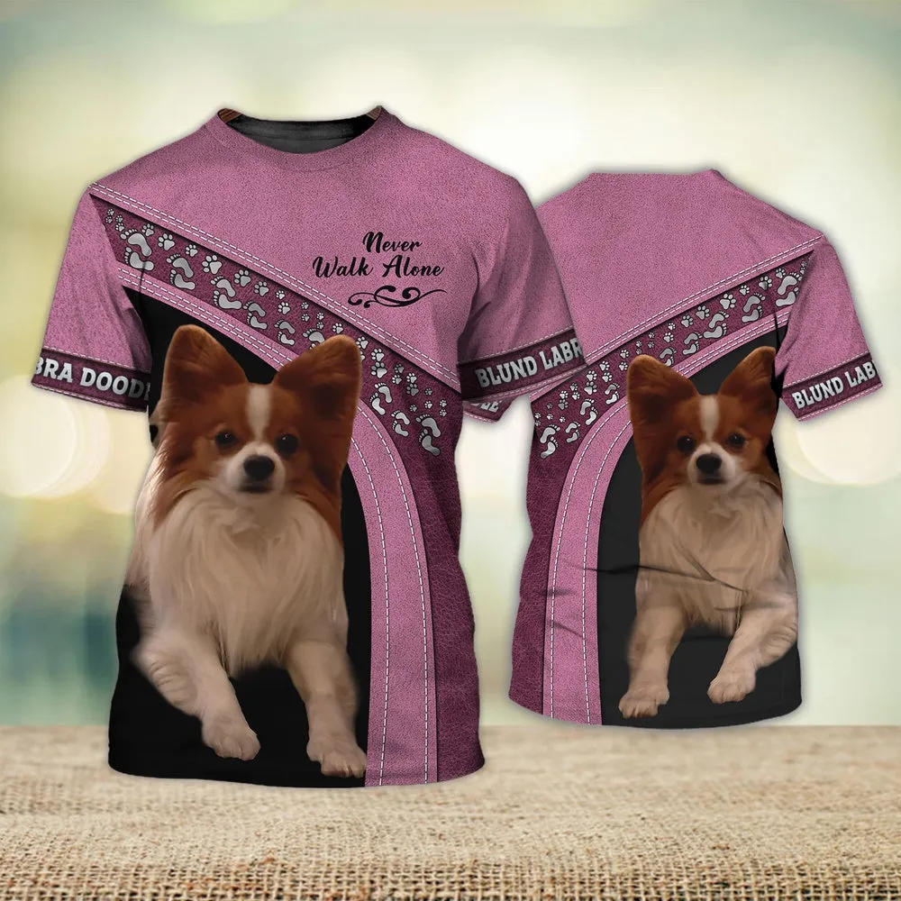 3D Dog T Shirts, Blund Labra Doodle Love Never Walk Alone All Over Print T-Shirt, Gift For Pet Loves