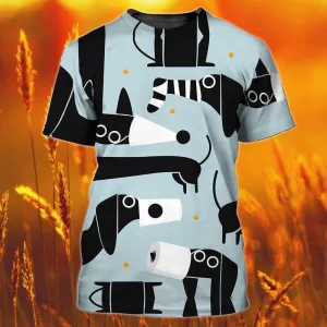3D Dog T Shirts, Dachshund Funny All Over Print T-Shirt, Gift For Pet Loves