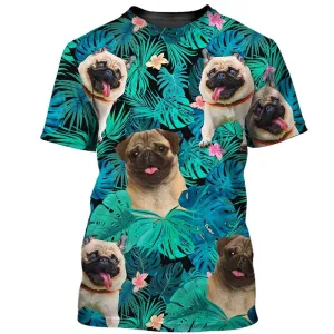 3D Dog T Shirts, Funny Pug All Over Print T-Shirt, Gift For Pet Loves