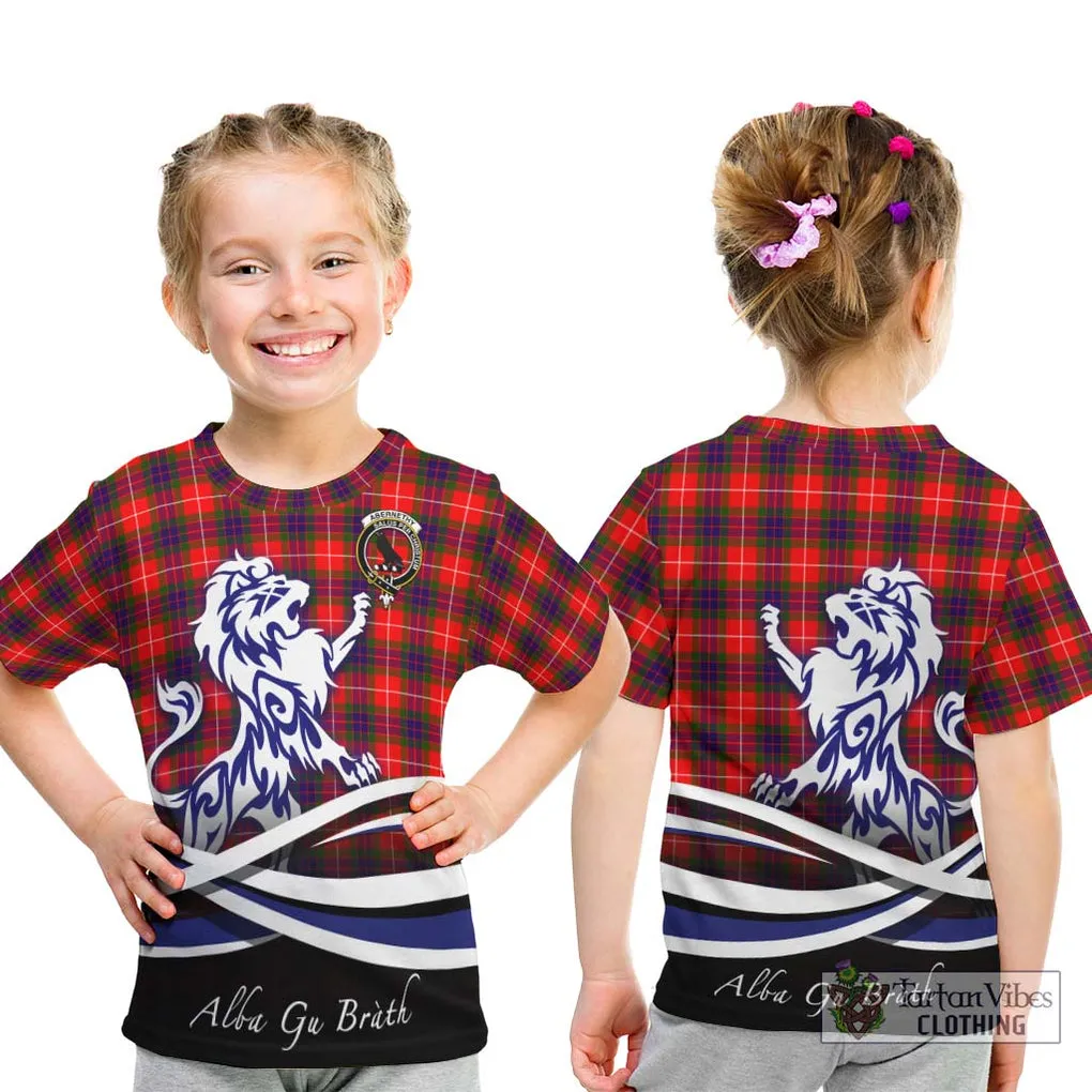 Abernethy Tartan Kid T-Shirt with Alba Gu Brath Regal Lion Emblem