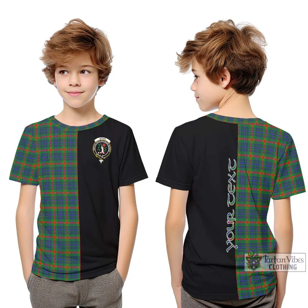 Aiton Tartan Kid T-Shirt with Family Crest and Half Of Me Style