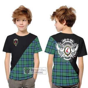 Armstrong Ancient Tartan Kid T-Shirt with Family Crest and Military Logo Style