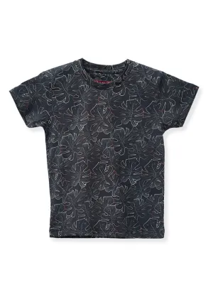 Boys' Black Printed T-Shirt