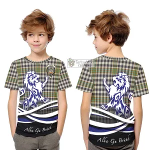 Burns Check Tartan Kid T-Shirt with Alba Gu Brath Regal Lion Emblem