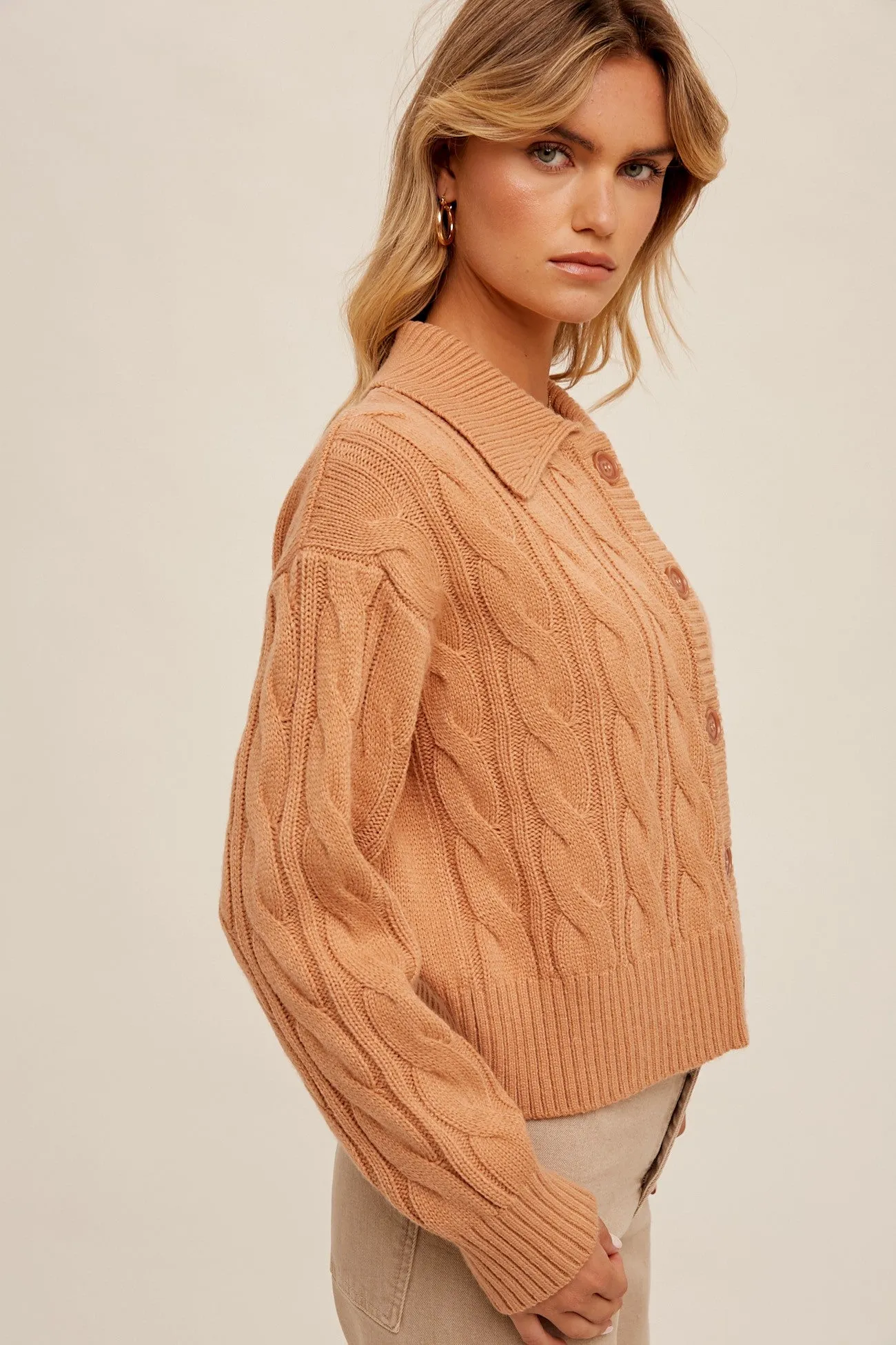 Cable Knit Cardigan Style 3338