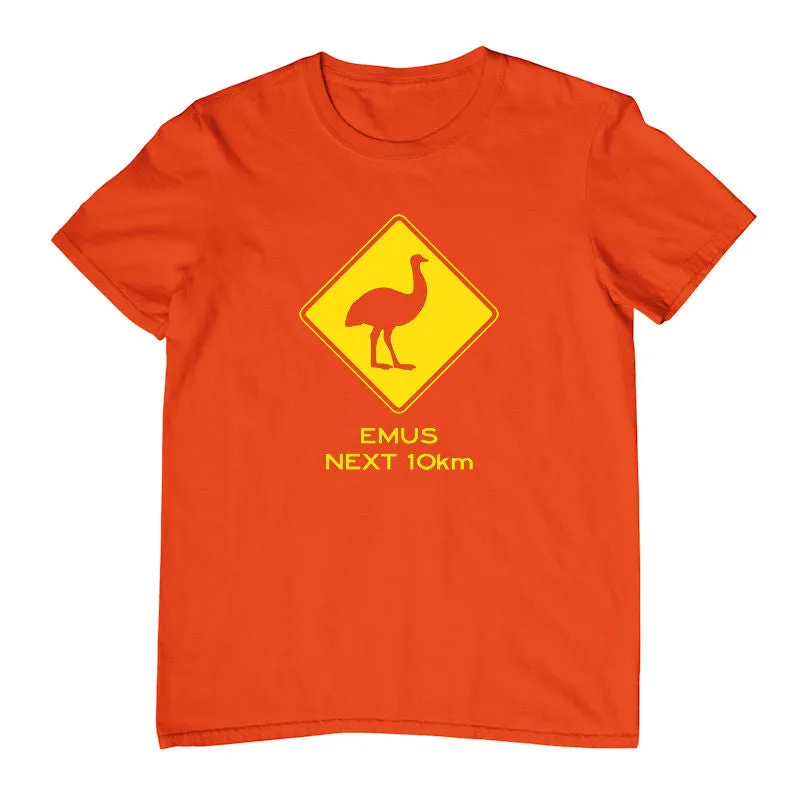 Emu Road Sign Childrens T-Shirt (Colour Choices)