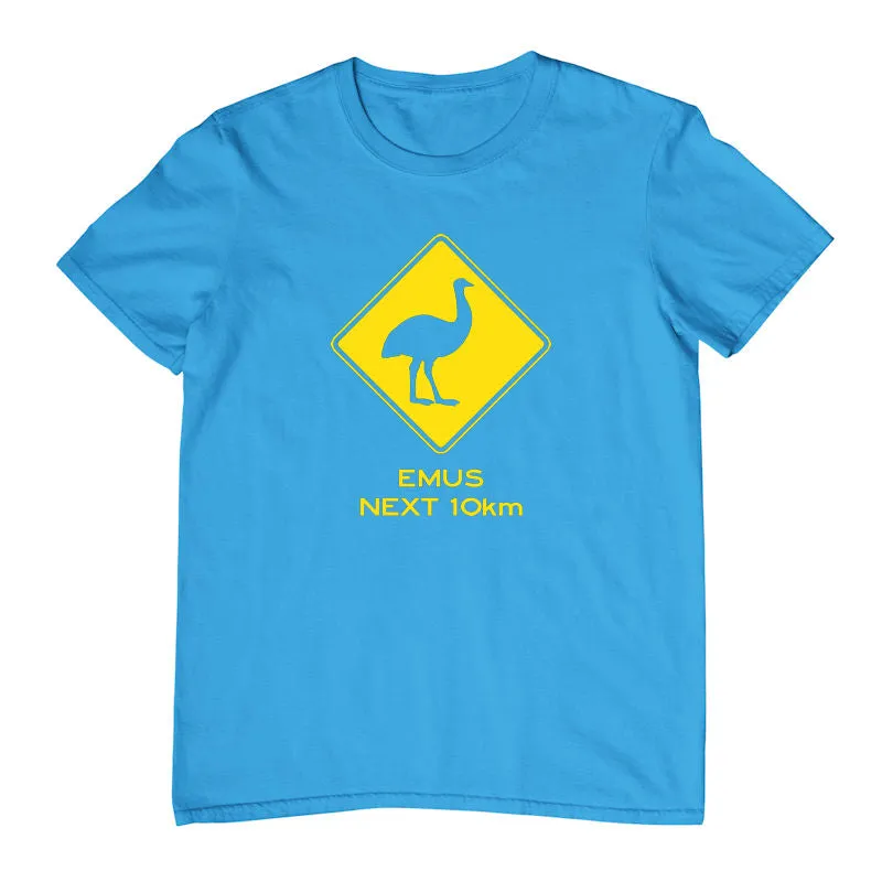 Emu Road Sign Childrens T-Shirt (Colour Choices)