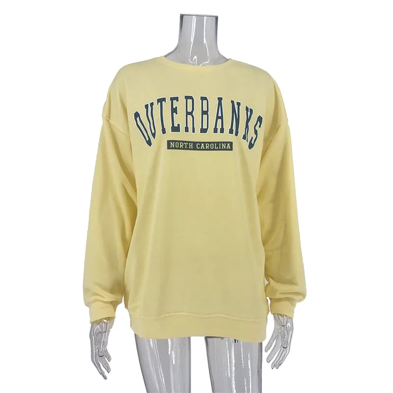 Gray Streetwear Loose Casual Woman Hoodie O Neck Pullovers Long Sleeve Autumn Elastic Women Sweatshirt Tops  Fashion