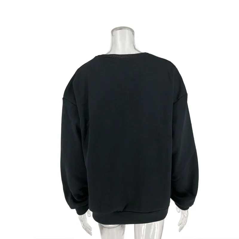 Gray Streetwear Loose Casual Woman Hoodie O Neck Pullovers Long Sleeve Autumn Elastic Women Sweatshirt Tops  Fashion