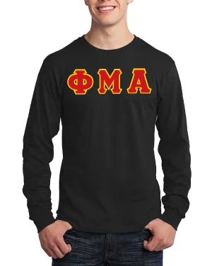 Greek Letter Long Sleeve T-Shirt - Black