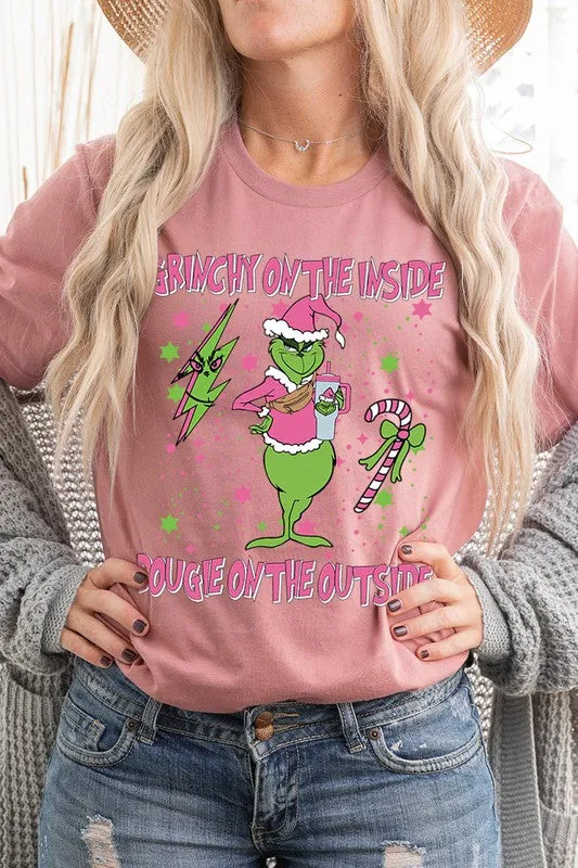 Grinchy & Bougie Christmas Holiday Unisex Short Sleeve Graphic Tee T-Shirt
