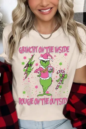 Grinchy & Bougie Christmas Holiday Unisex Short Sleeve Graphic Tee T-Shirt