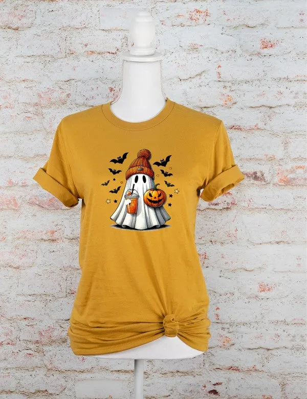 Halloween Ghost Cotton Unisex Fashion Graphic Tee T-Shirt