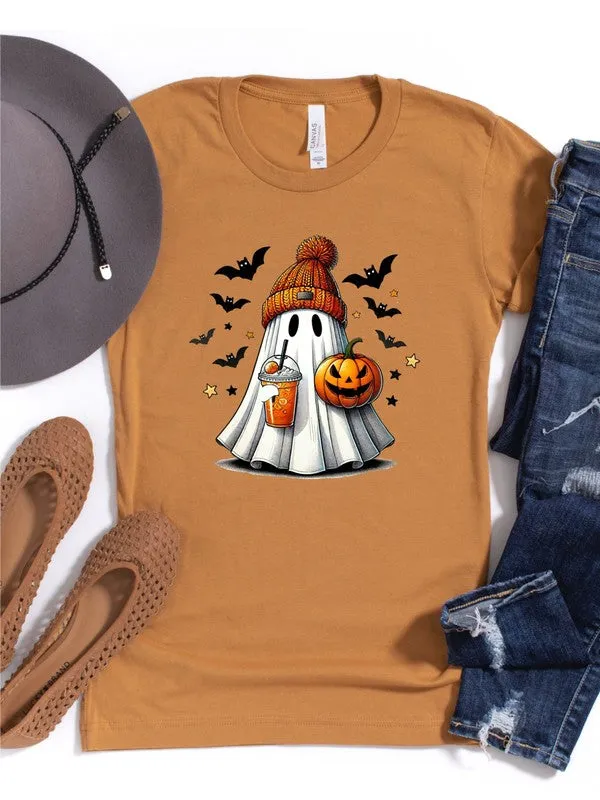 Halloween Ghost Cotton Unisex Fashion Graphic Tee T-Shirt