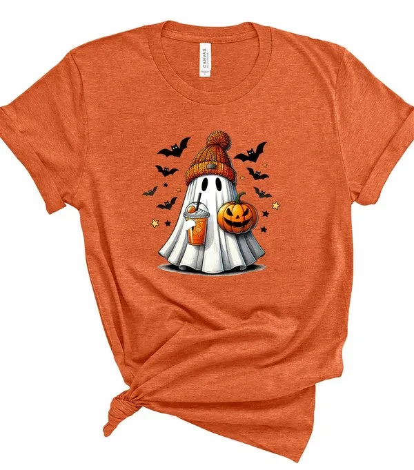 Halloween Ghost Cotton Unisex Fashion Graphic Tee T-Shirt