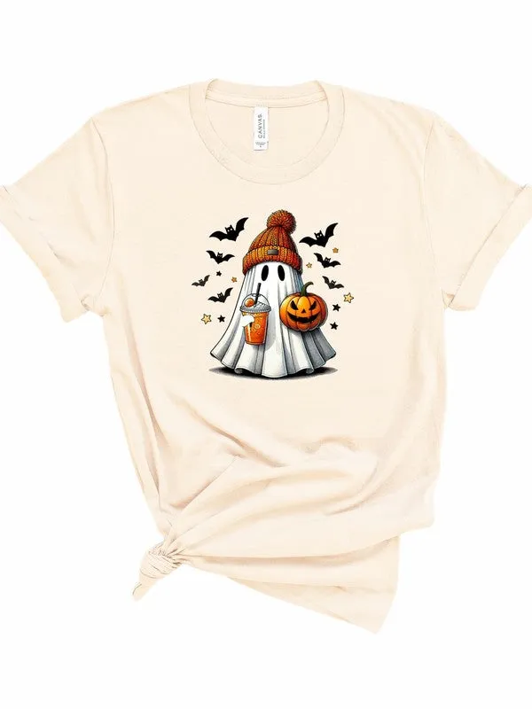 Halloween Ghost Cotton Unisex Fashion Graphic Tee T-Shirt