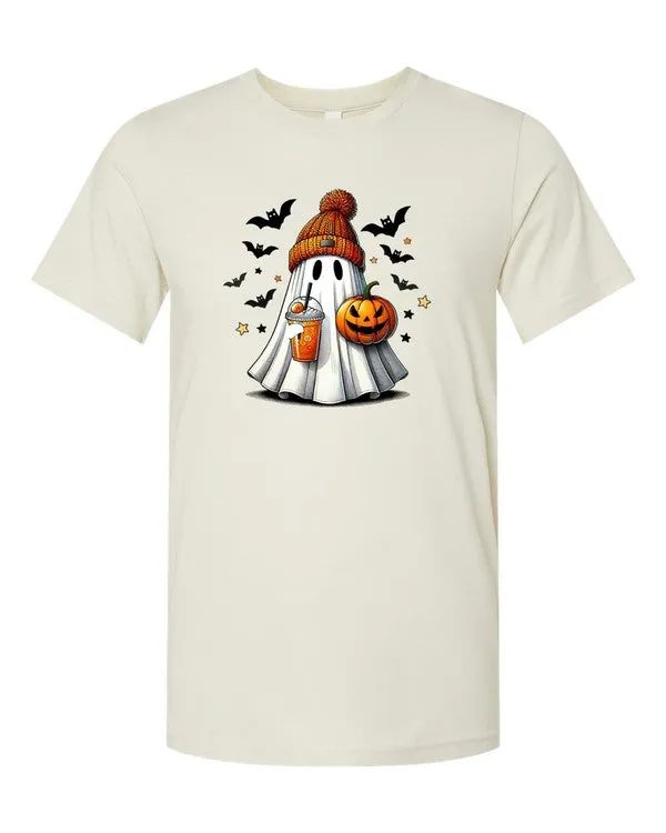 Halloween Ghost Cotton Unisex Fashion Graphic Tee T-Shirt