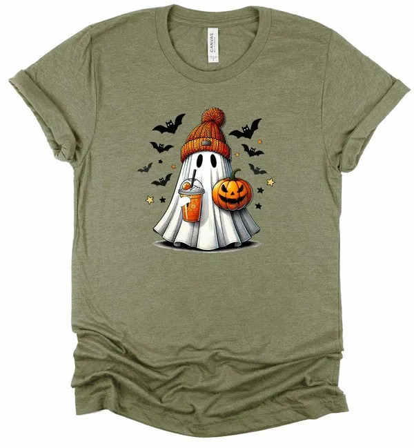 Halloween Ghost Cotton Unisex Fashion Graphic Tee T-Shirt