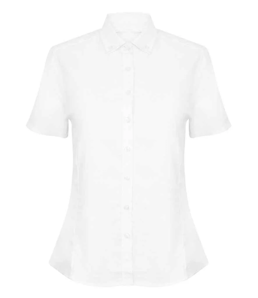 Henbury Ladies Modern Short Sleeve Regular Fit Oxford Shirt