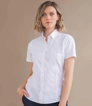 Henbury Ladies Modern Short Sleeve Regular Fit Oxford Shirt