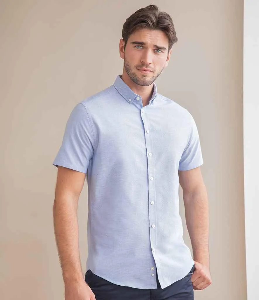 Henbury Modern Short Sleeve Slim Fit Oxford Shirt