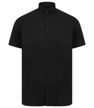 Henbury Modern Short Sleeve Slim Fit Oxford Shirt