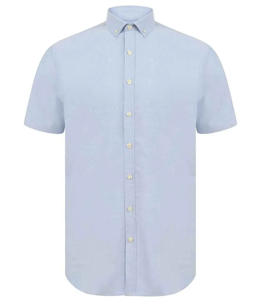 Henbury Modern Short Sleeve Slim Fit Oxford Shirt