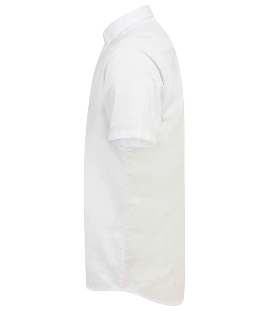 Henbury Modern Short Sleeve Slim Fit Oxford Shirt