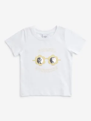 HOP Kids Off-White Printed T-Shirt