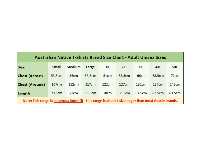 Kangaroo Hem Print Adults T-Shirt (Various Colours)