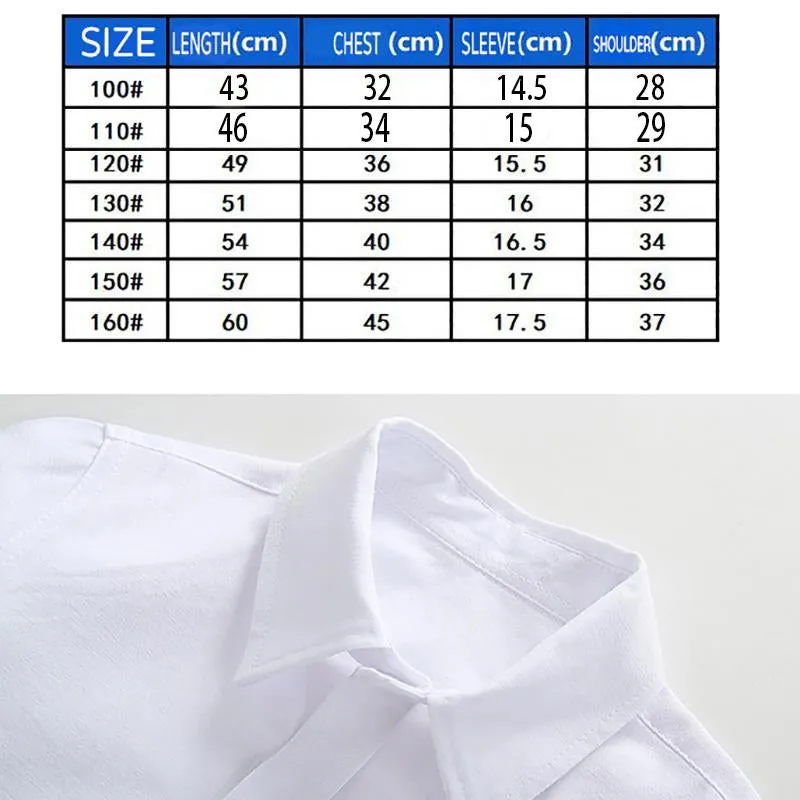 Kids' Classic White Summer Shirts for Kids
