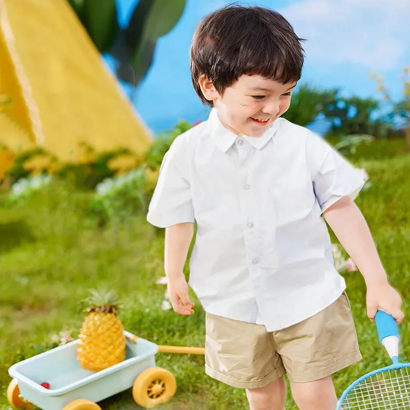 Kids' Classic White Summer Shirts for Kids