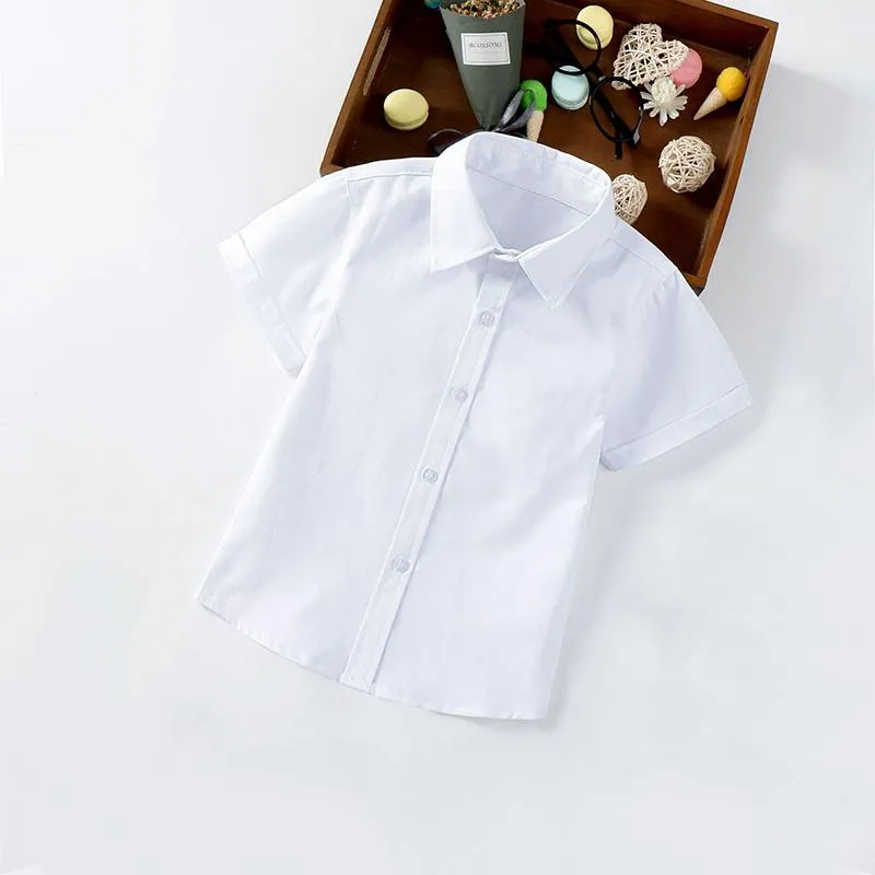 Kids' Classic White Summer Shirts for Kids