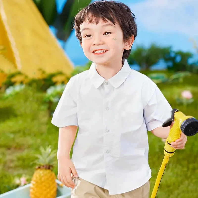 Kids' Classic White Summer Shirts for Kids