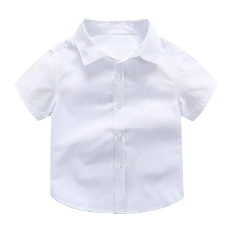 Kids' Classic White Summer Shirts for Kids