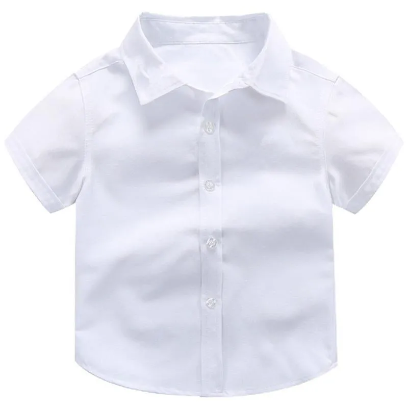 Kids' Classic White Summer Shirts for Kids