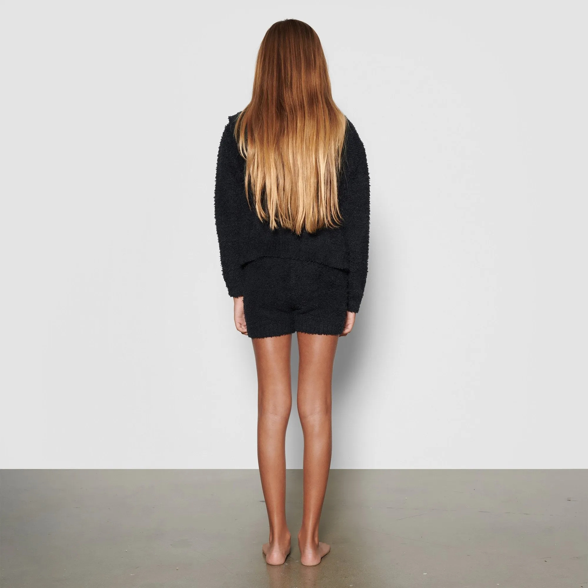 KIDS COZY KNIT HOODIE | ONYX