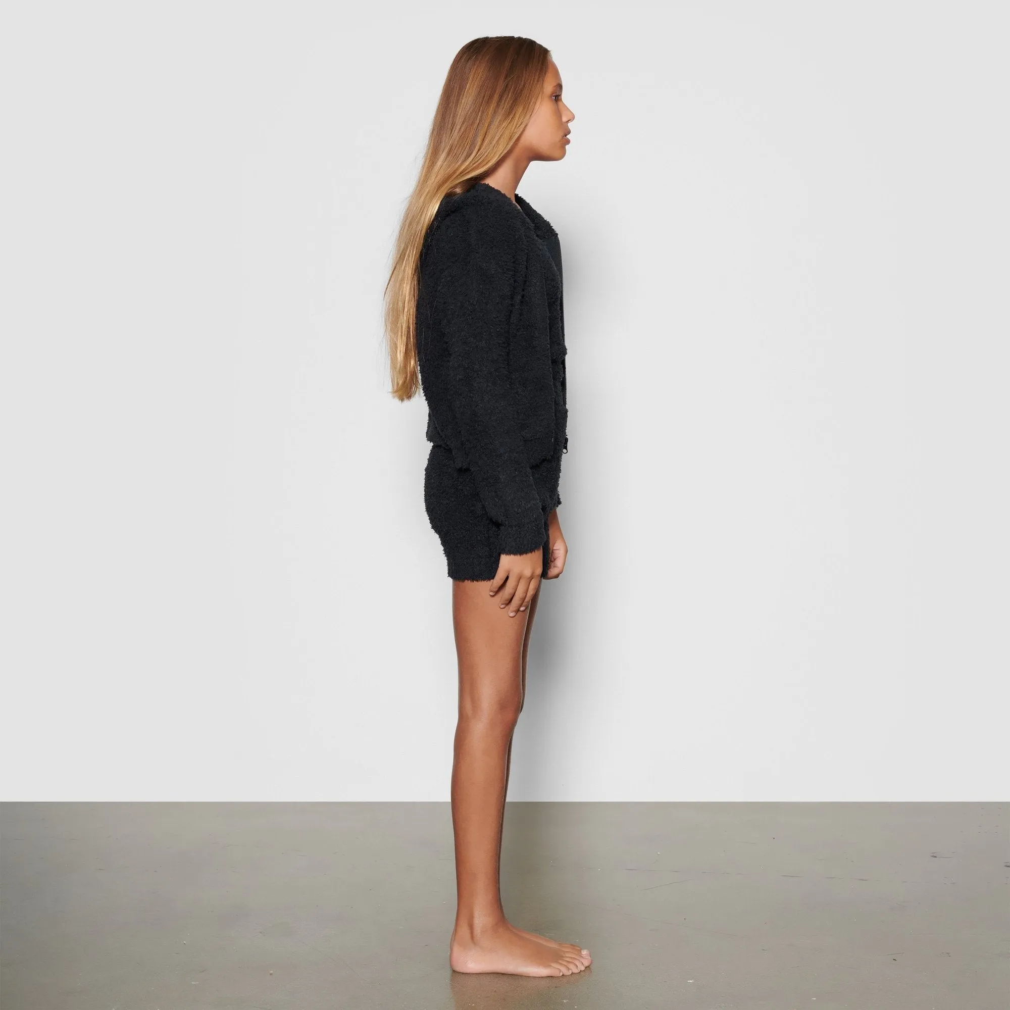 KIDS COZY KNIT HOODIE | ONYX