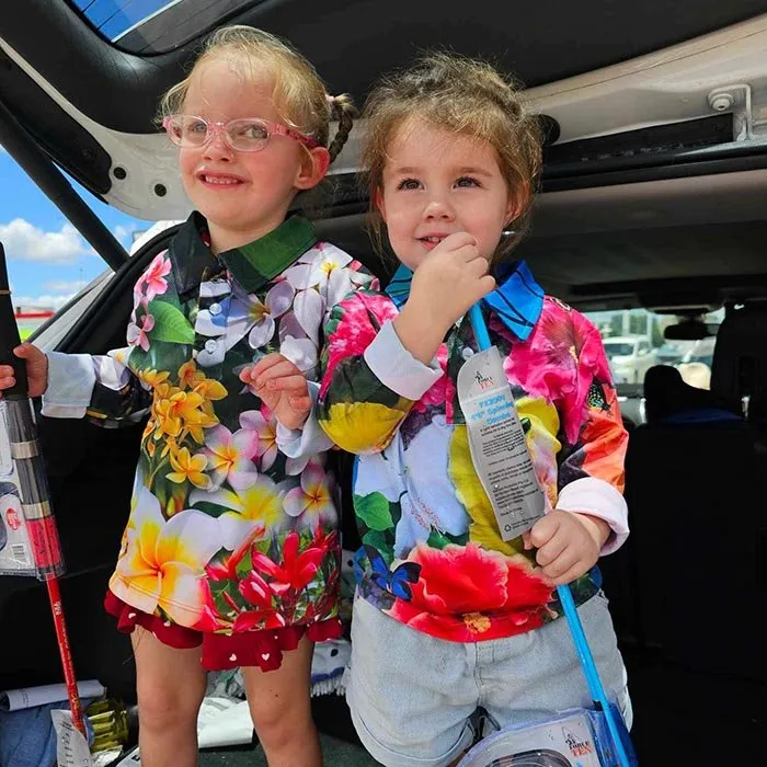 Kids Long Sleeve Tropical Sun Shirts - Butterfly Garden