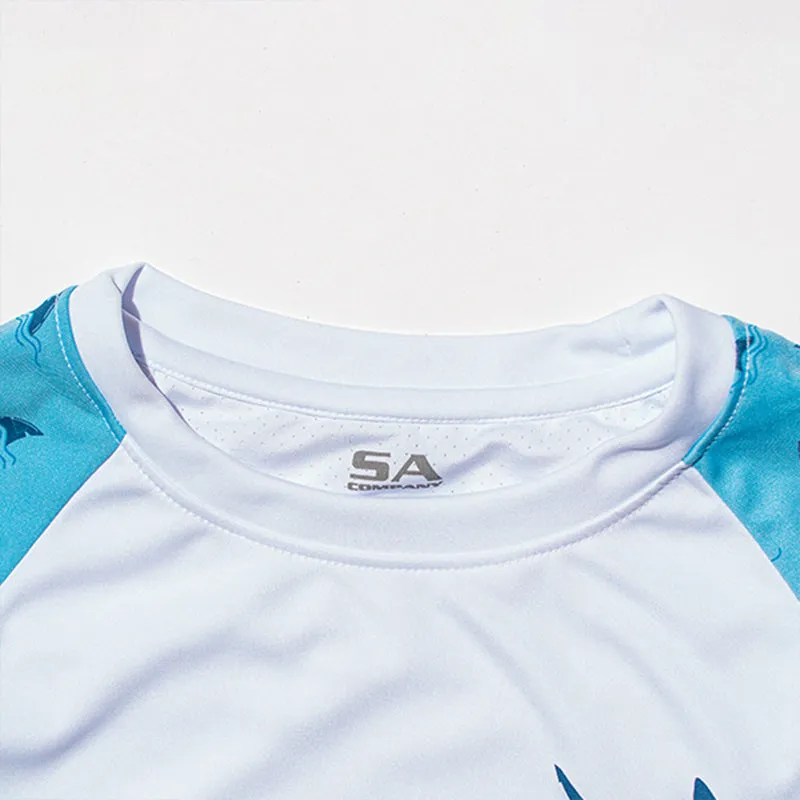Kids Performance Long Sleeve Shirt | White | Baby Shark