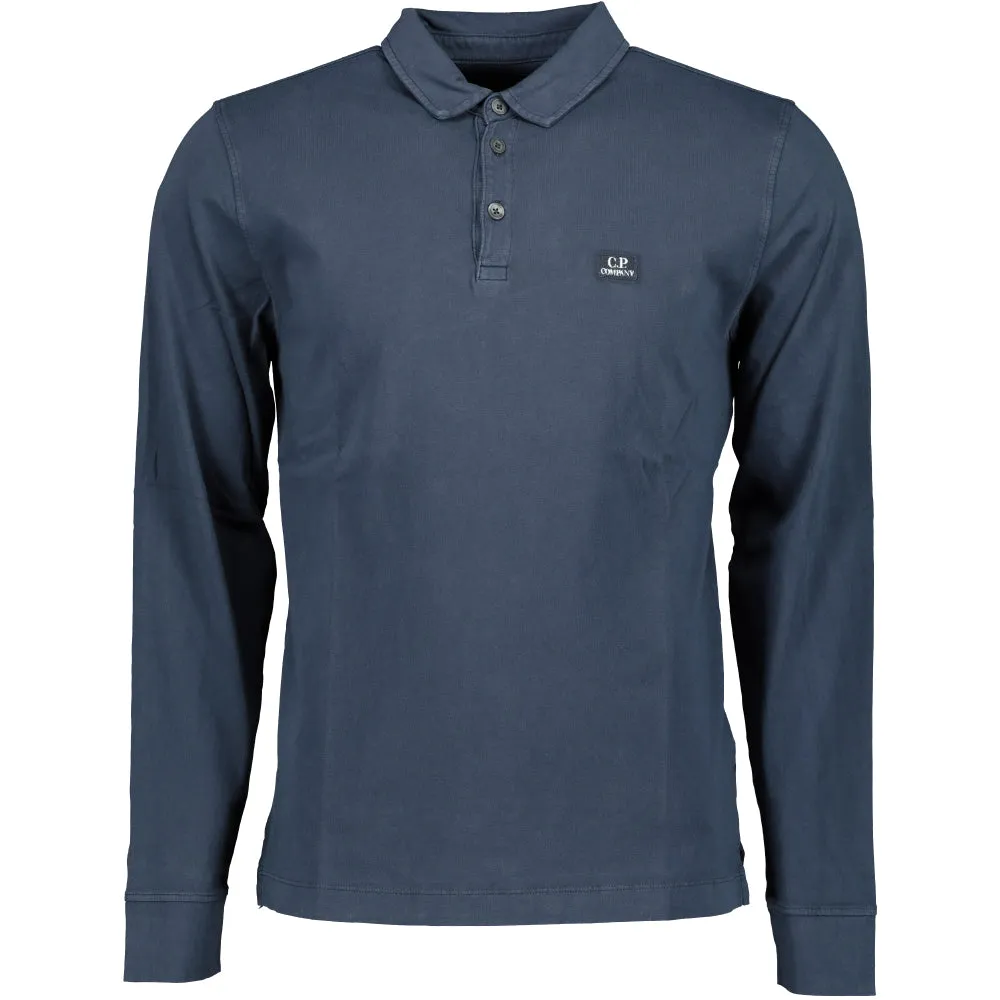 Long Sleeve Logo Patch Polo Shirt