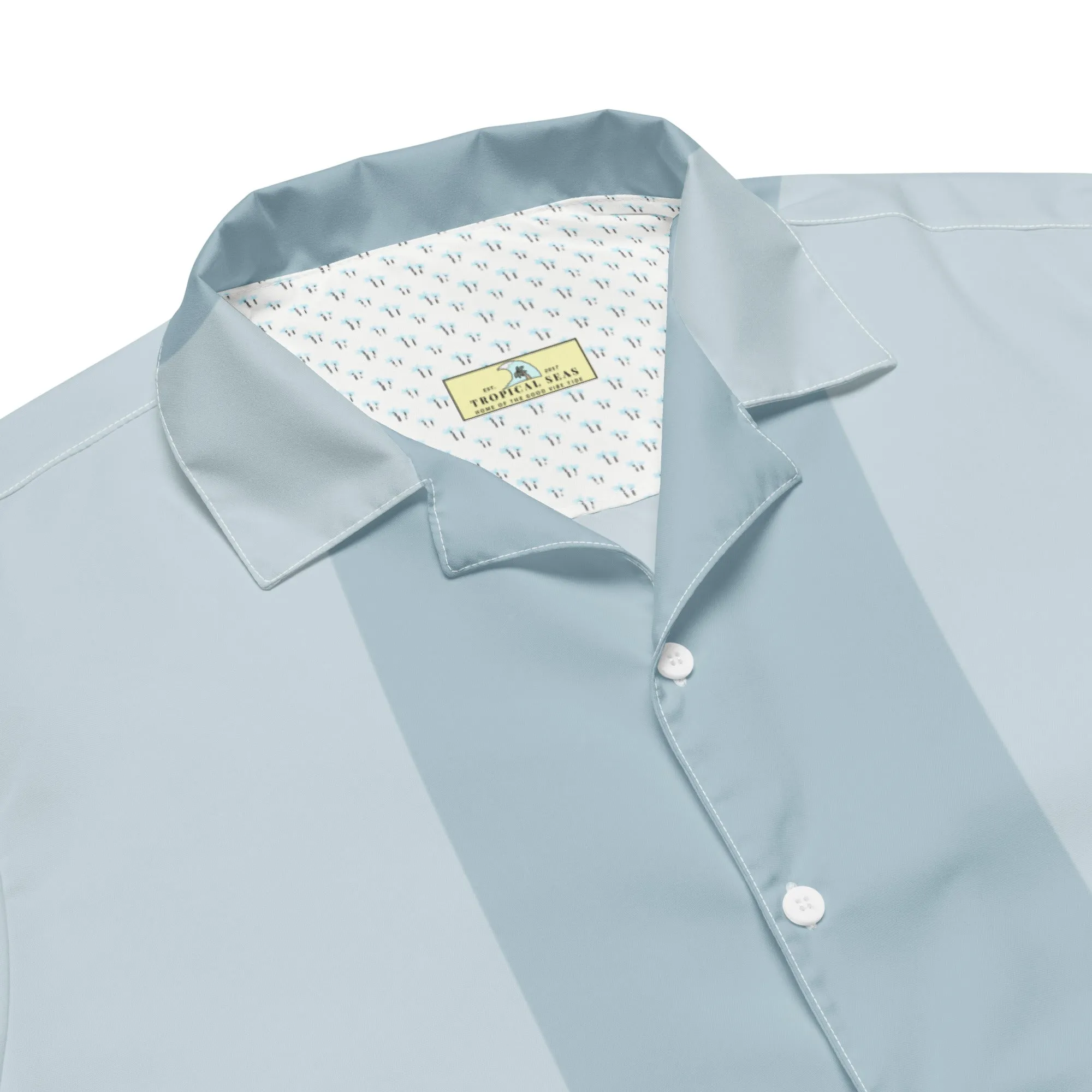 Mako Blue & Gray Button Down Camp Shirt