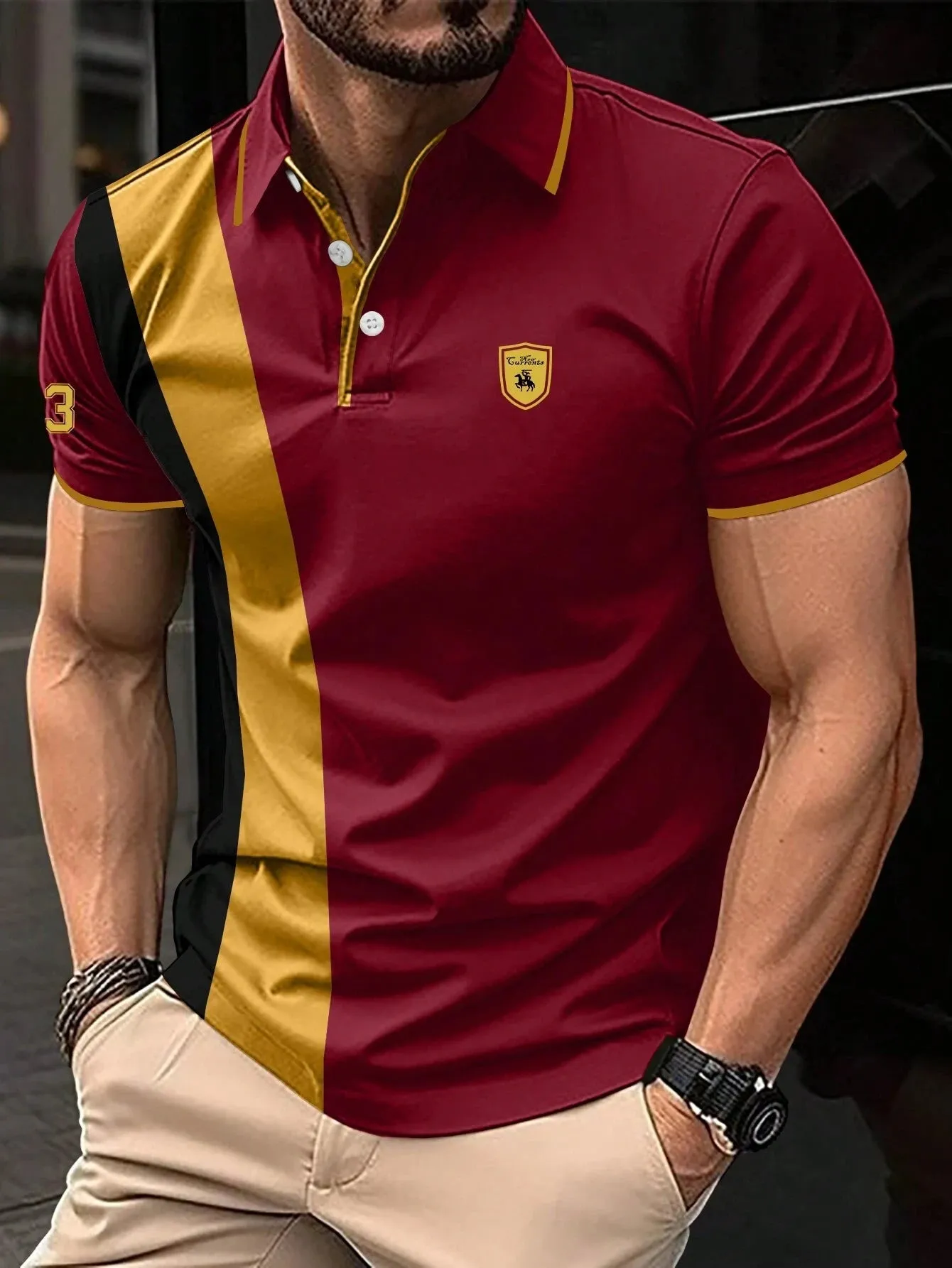 New High-Quality Men's Polo Shirt Summer Fashion Business Men's Button Lapel Tee Commuting Versatile Solid Colour Men's Top