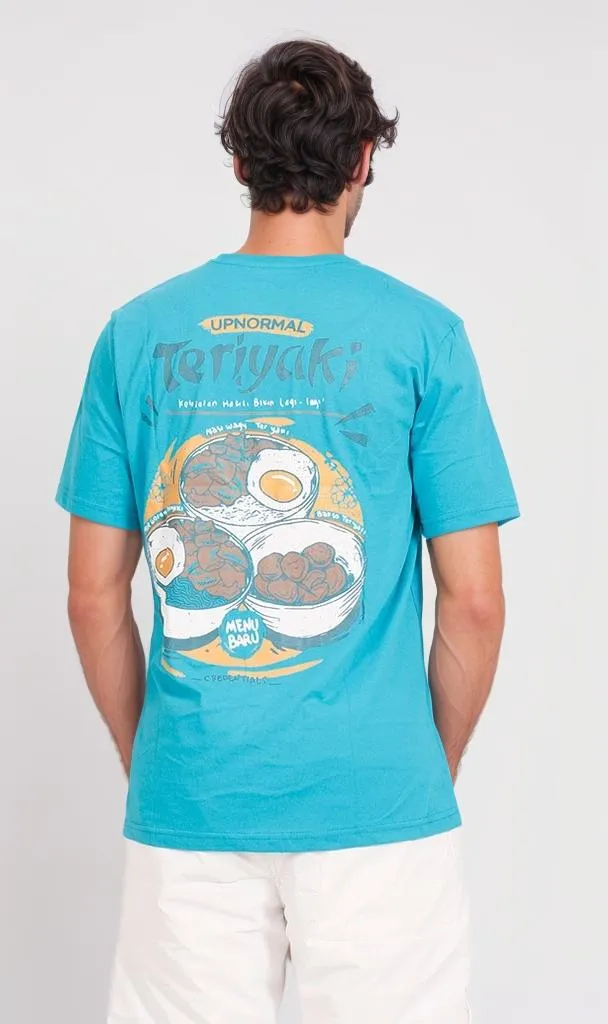 O203309 - Ramen Bowl Graphic T-Shirt  Teal Blue
