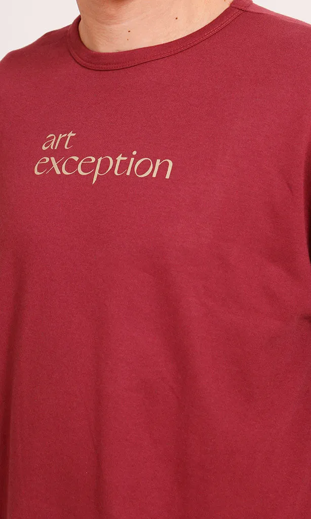 R206754 - Graphic Printed Oversized T-Shirt - Burgundy