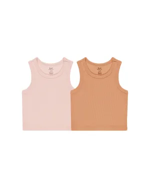 Ribbed Tank Set - Pink Grapefruit